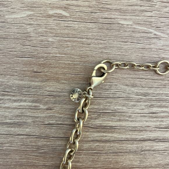 Vintage J Crew Gold Tone Statement Necklace Green Blue Rhinestones 21" - Picture 2 of 4